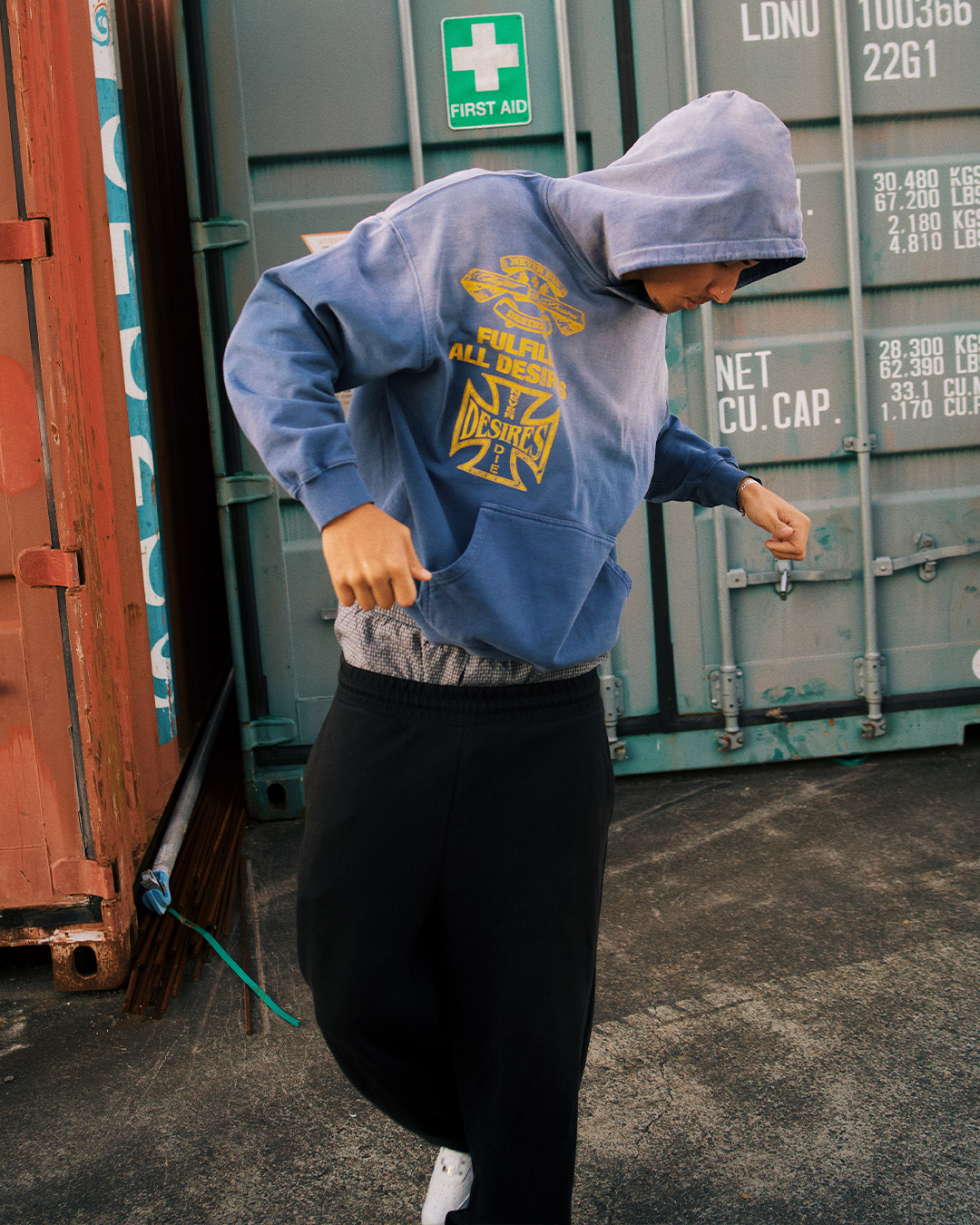 Navy Faded Hoodie